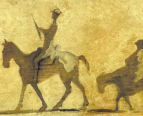 Don Quijote y Sancho, ilustrado por Honoré de Daumier.