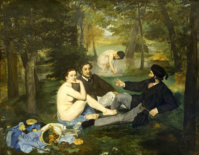  Almuerzo en la hierba (1863), de Edouard Manet, Museo d`Orsay, París.